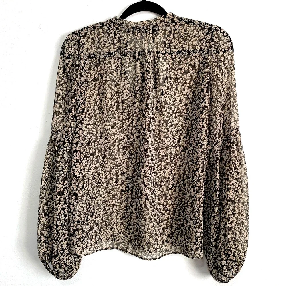 Zara Trafaluc Semi-Sheer Lightweight Chiffon Blouse